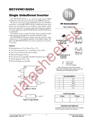 MC74VHC1GU04DTT1G datasheet  